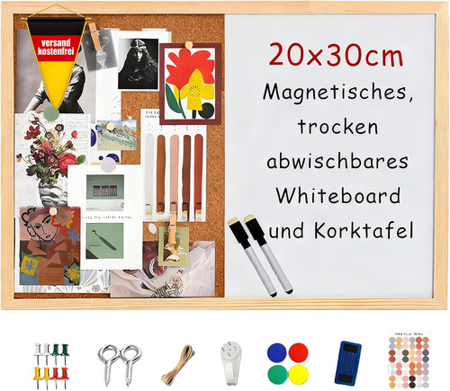 Kork und whiteboard - kork-, pinnwand