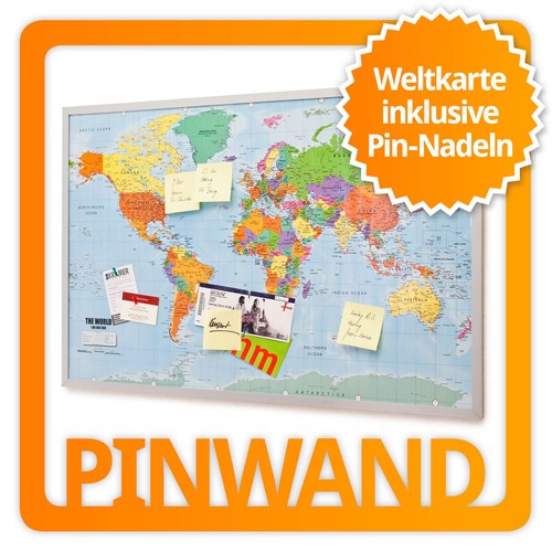 Pinnwand weltkarte kork - pinnwand,